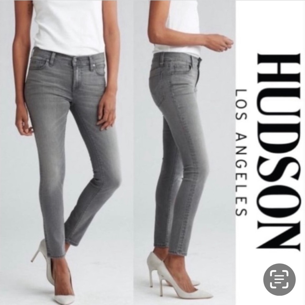 HUDSON KRISTA SUPER SKINNY GRAY DENIM JEANS. Sz 28